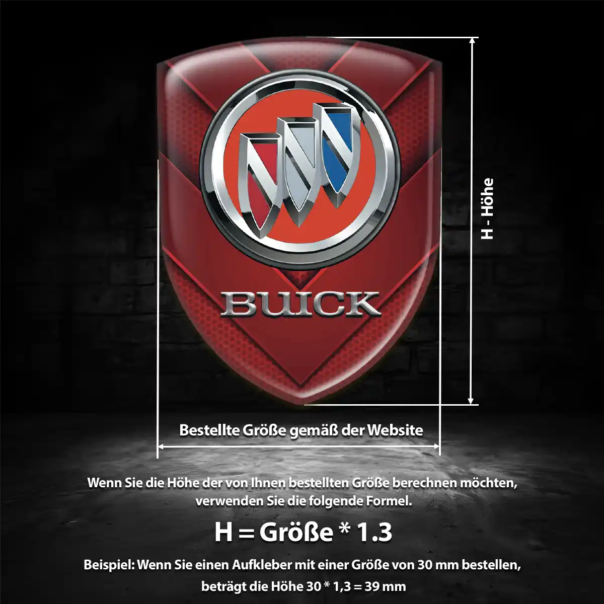 Buick 3D Gel Aufkleber Wappen Tuningfahrzeug