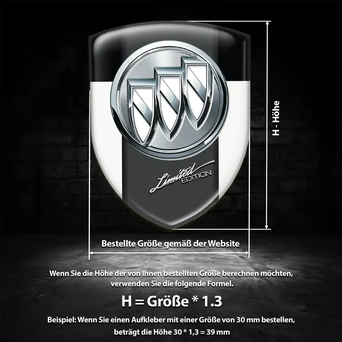 Buick Aufkleber 3D Gel Emblem Elegantes Design