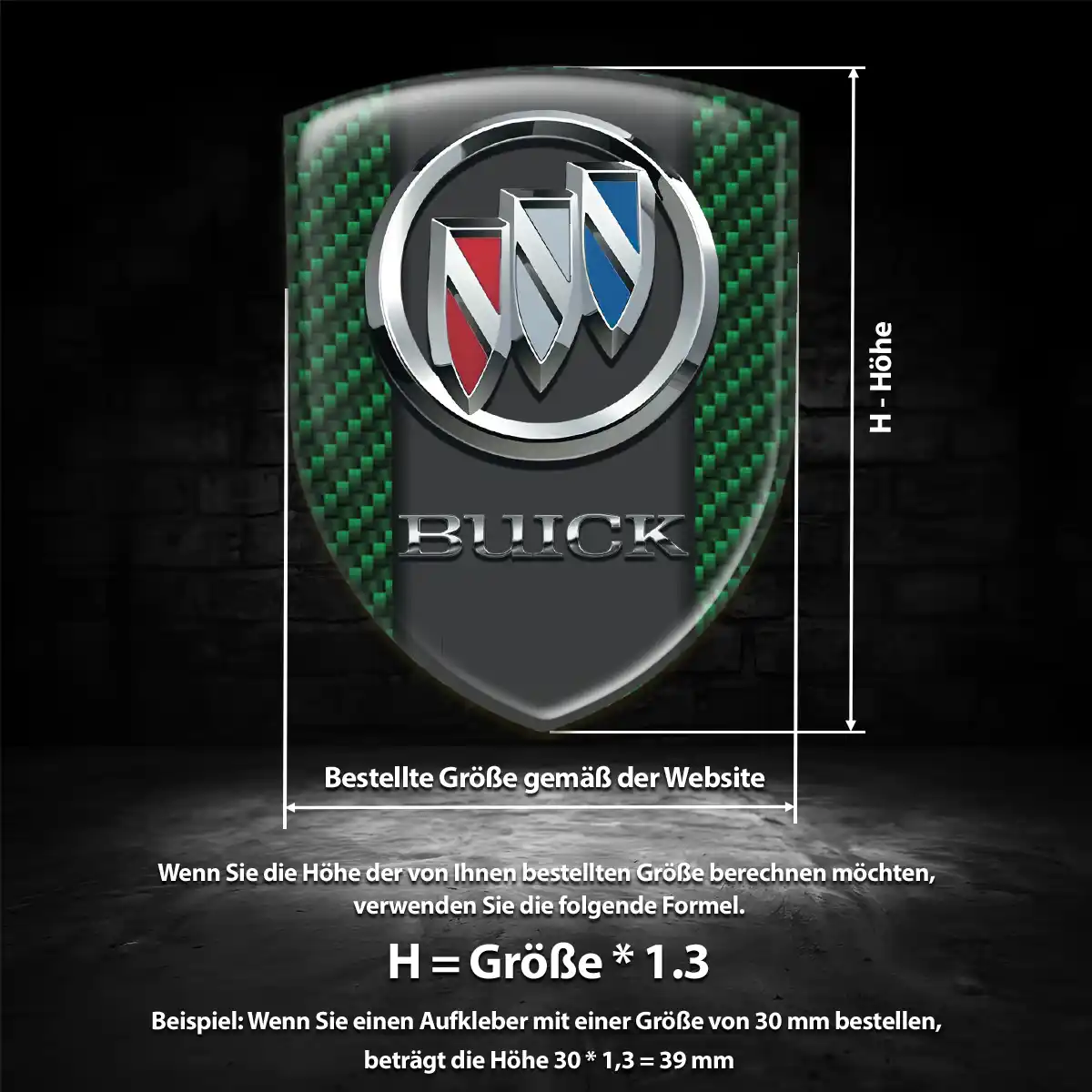Buick Aufkleber 3D Gel Emblem Interieurdesign