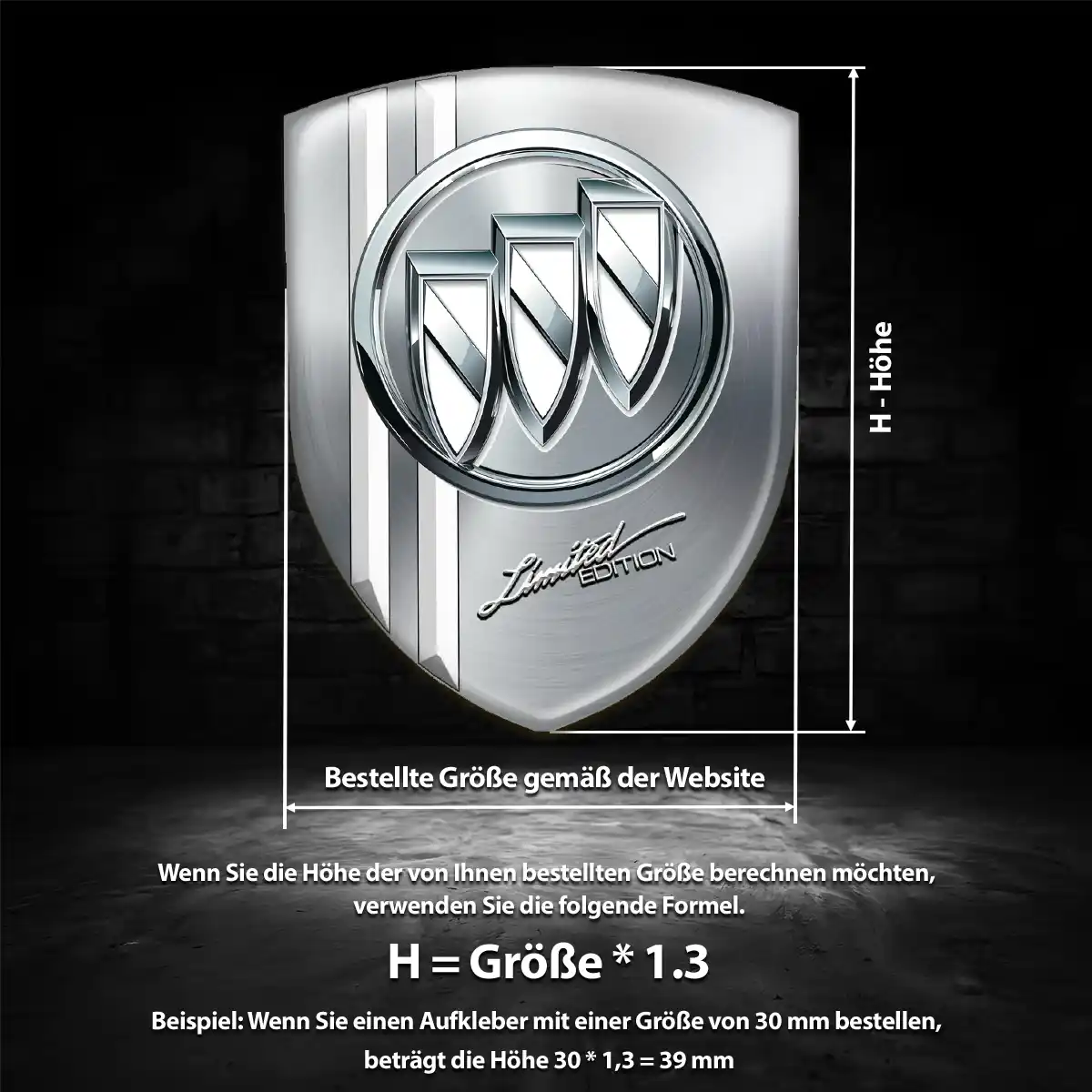 Buick Aufkleber 3D Gel Emblem Limitierte Auflage