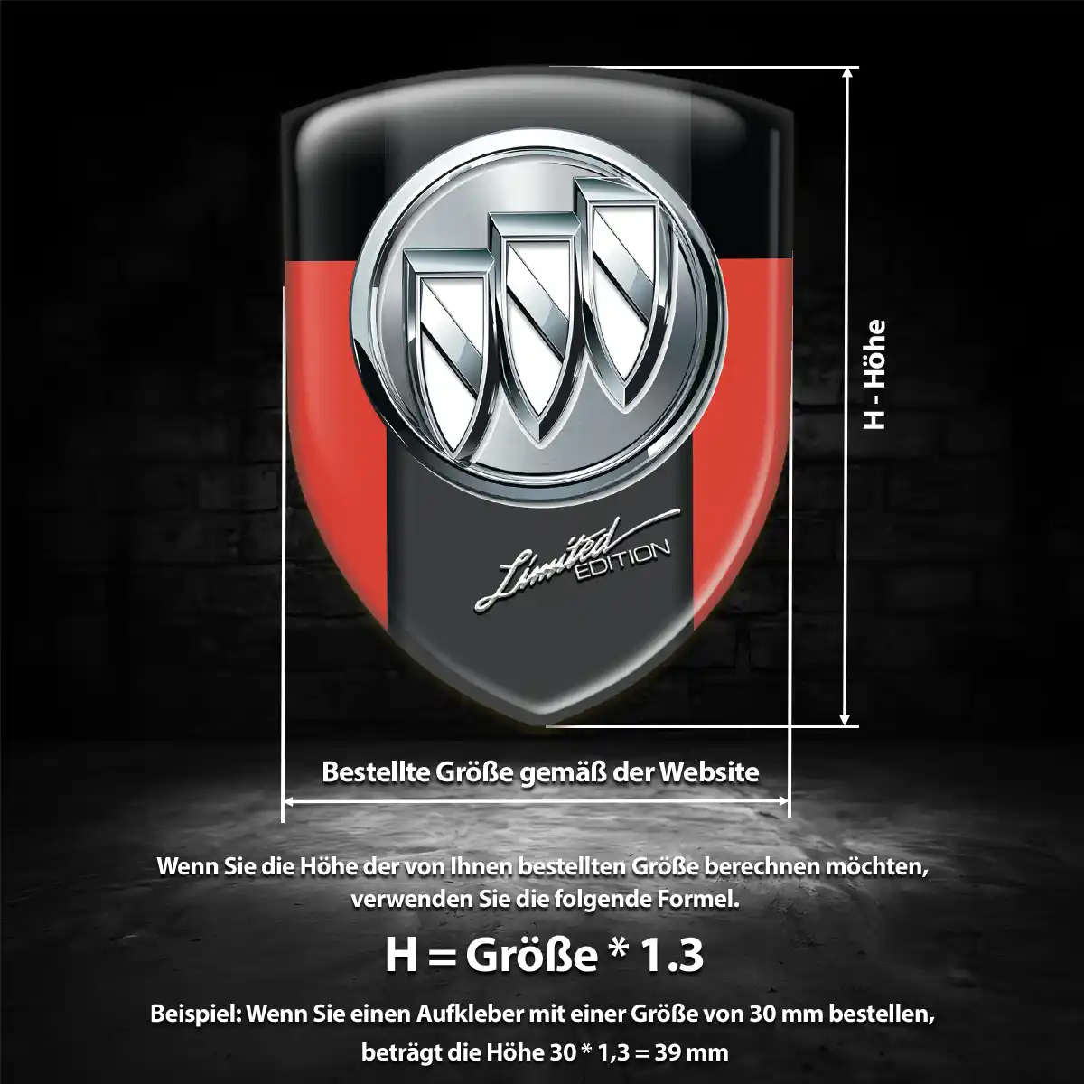 Buick Aufkleber 3D Gel Emblem Premium-Edition