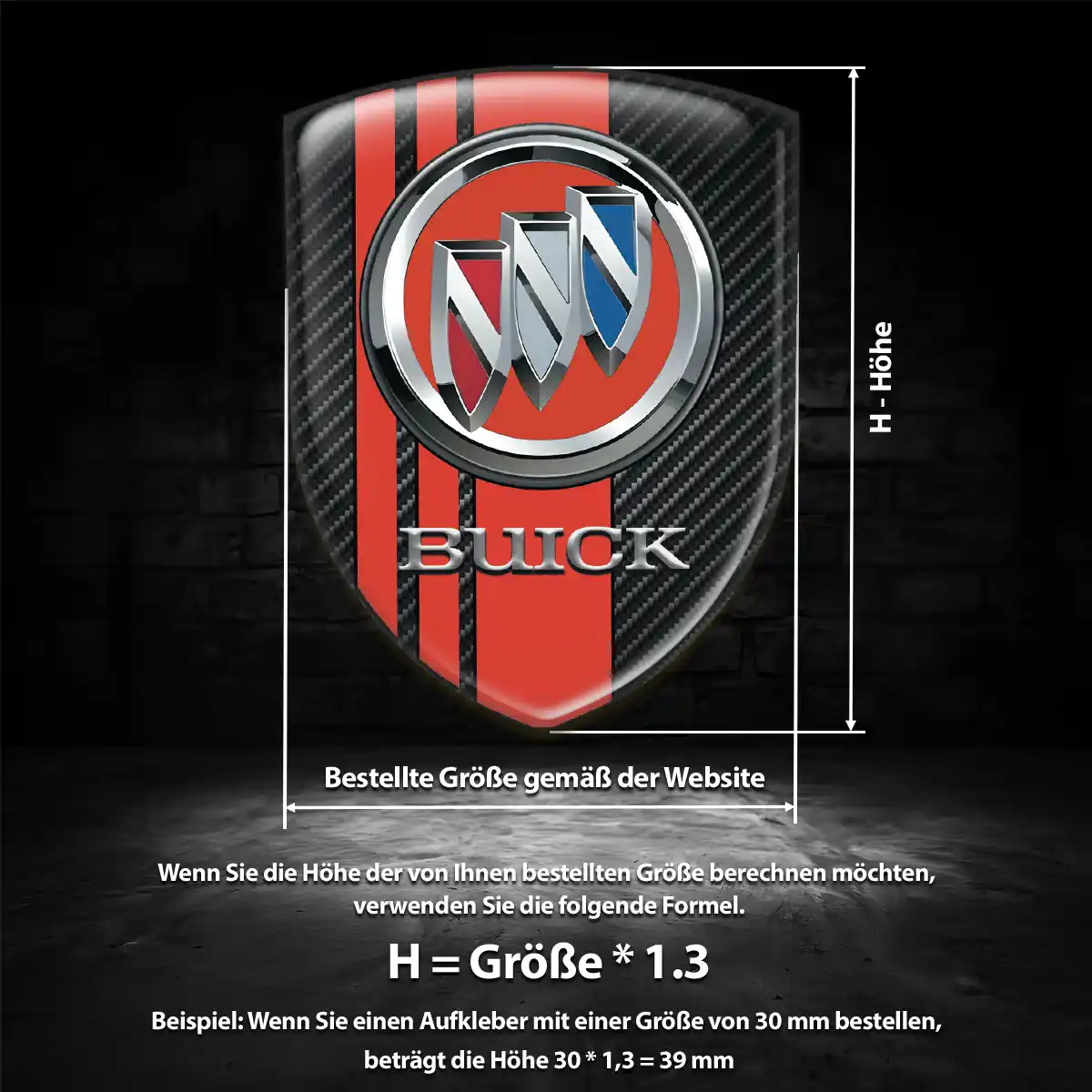 Buick Aufkleber 3D Gel Emblem Stilvolles Design