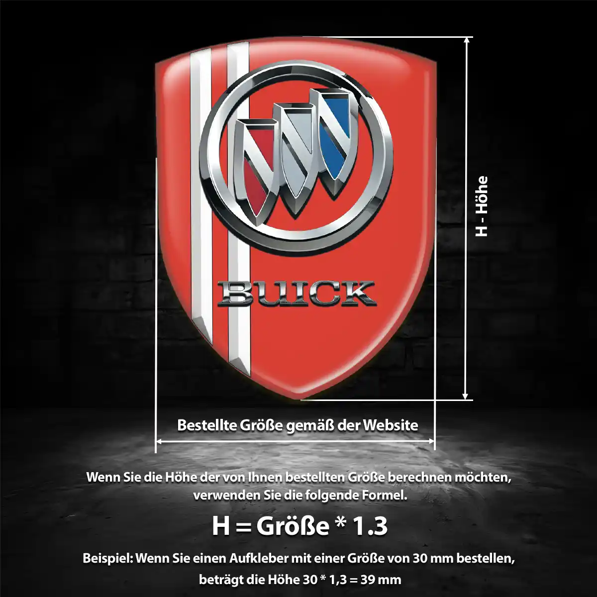Buick Aufkleber 3D Gel Embleme Auto Interieurdesign