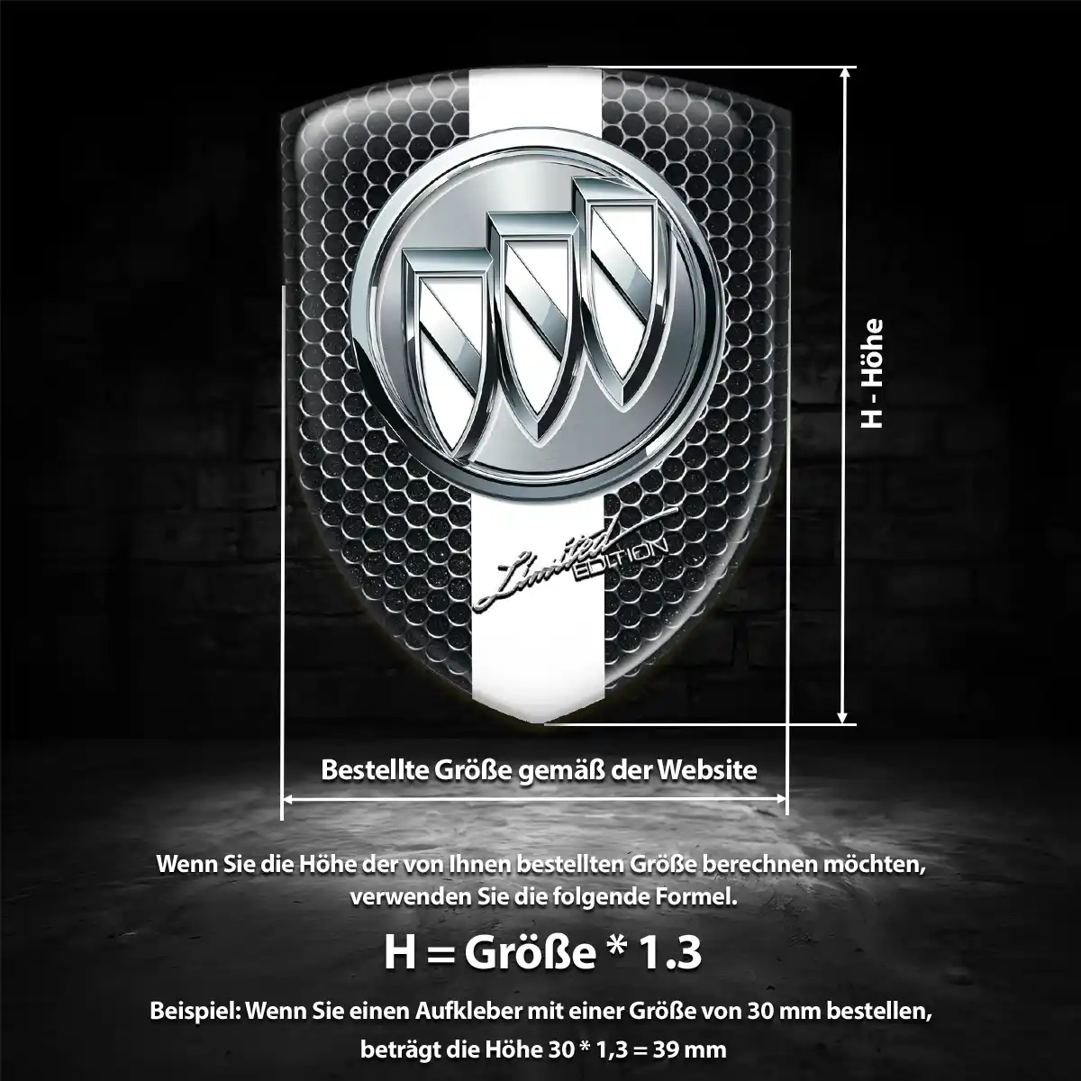 Buick Aufkleber 3D Gel Embleme Auto Limitierte Auflage