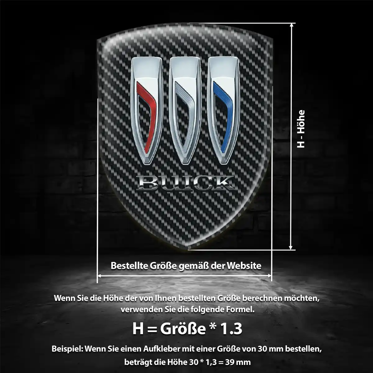 Buick Aufkleber 3D Gel Embleme Edles Design