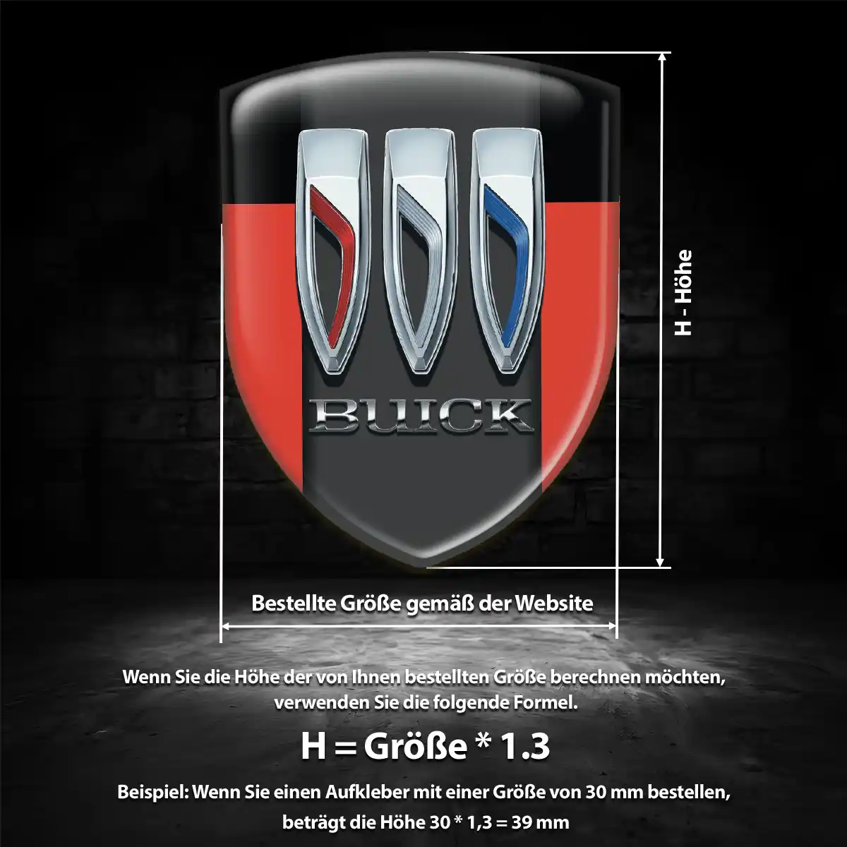 Buick Aufkleber 3D Gel Embleme Elegantes Design