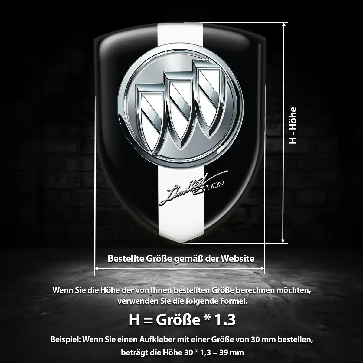 Buick Aufkleber 3D Gel Embleme Hochwertiges Harz
