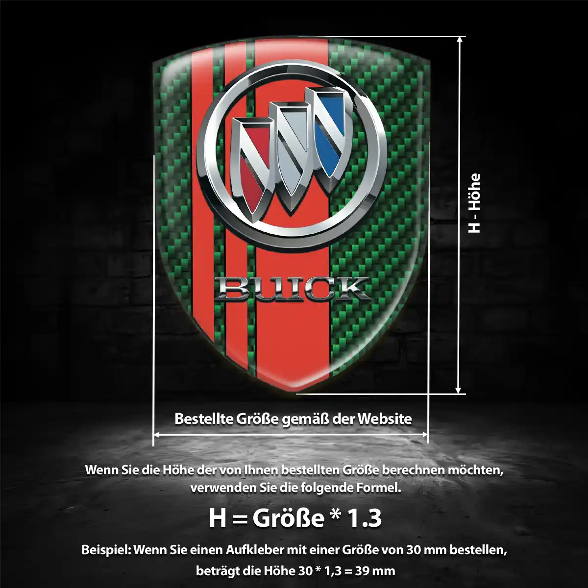 Buick Aufkleber 3D Gel Embleme Interieurdesign