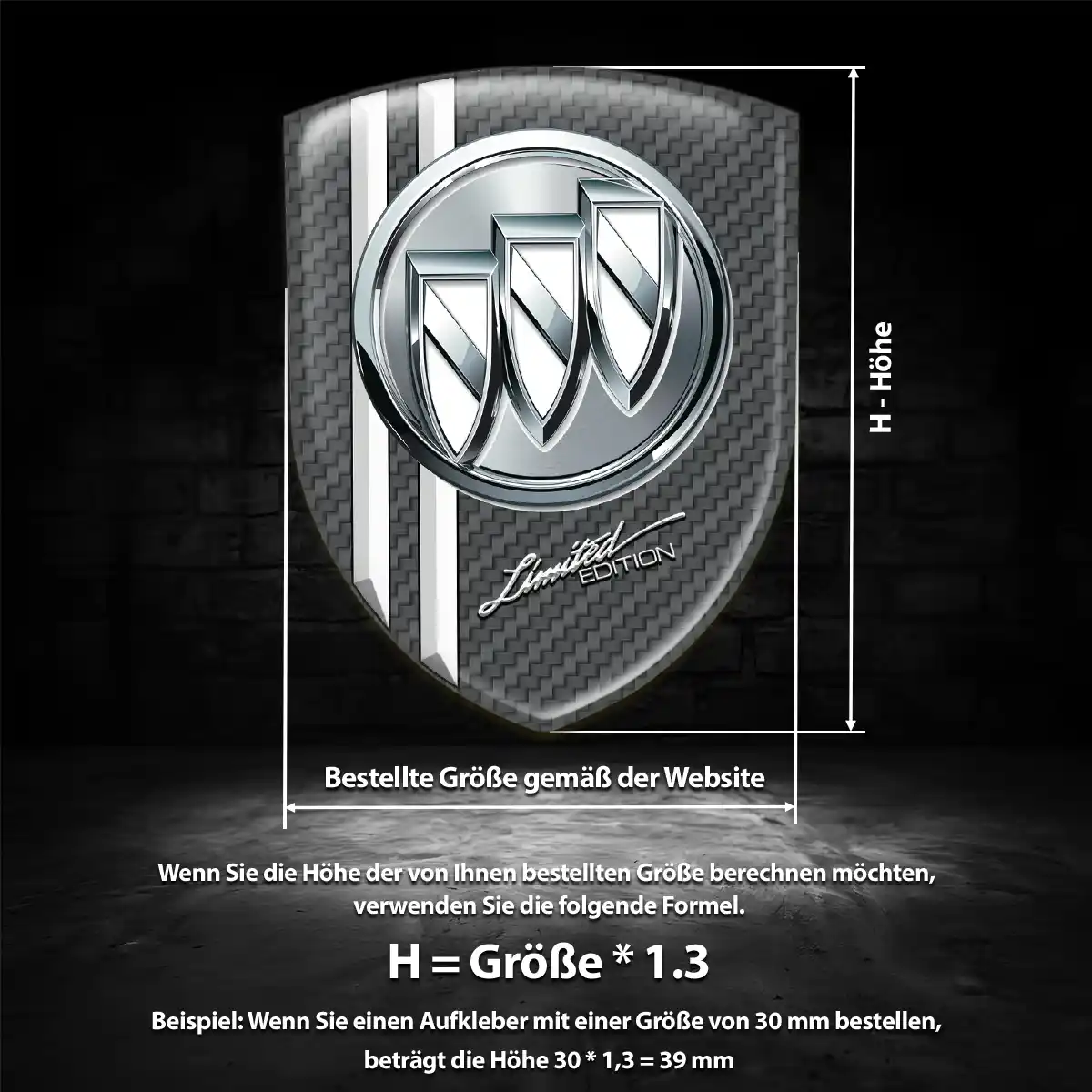 Buick Aufkleber 3D Gel Embleme Stilvolles Design