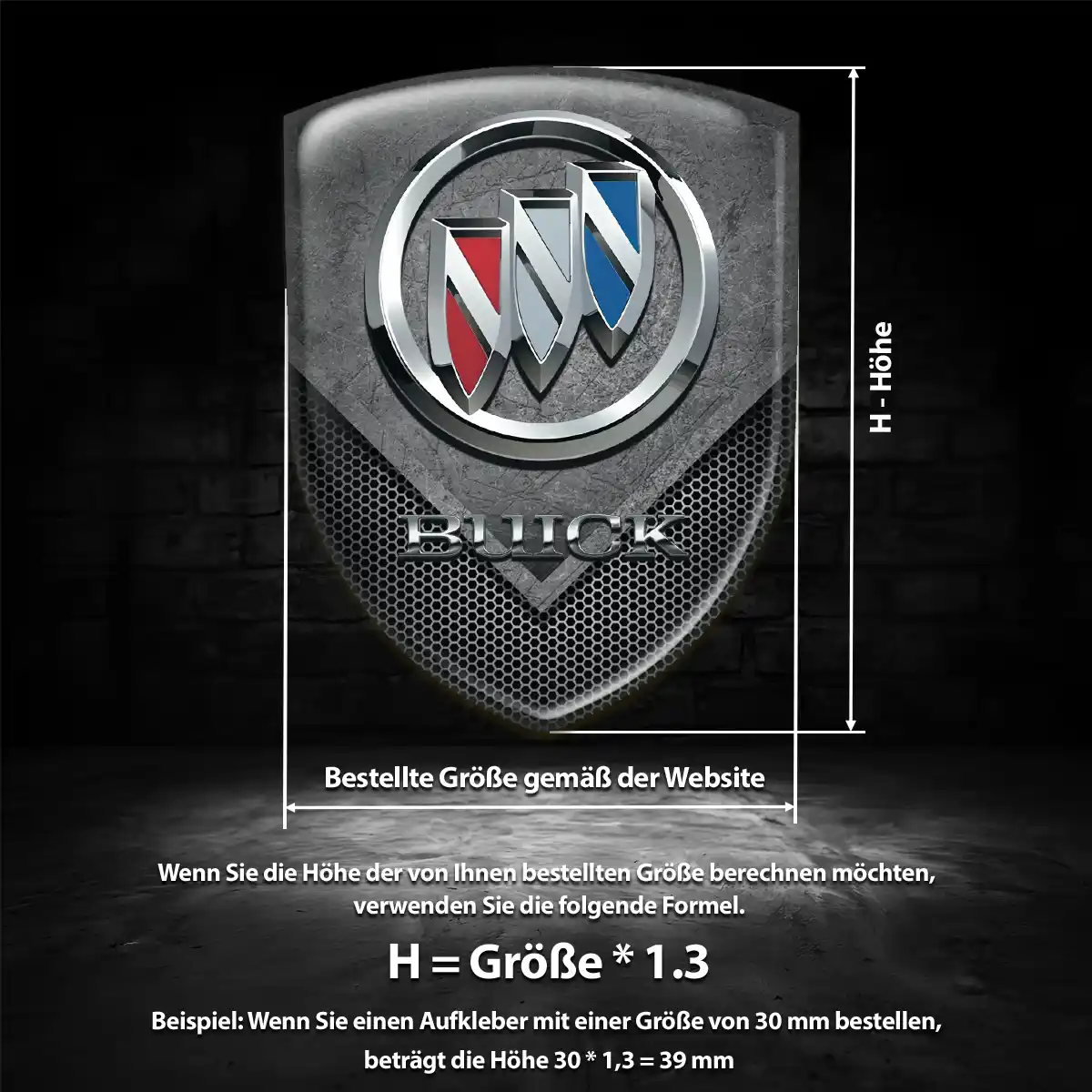 Buick Aufkleber 3D Gel Silikon Auto Exterieurdesign
