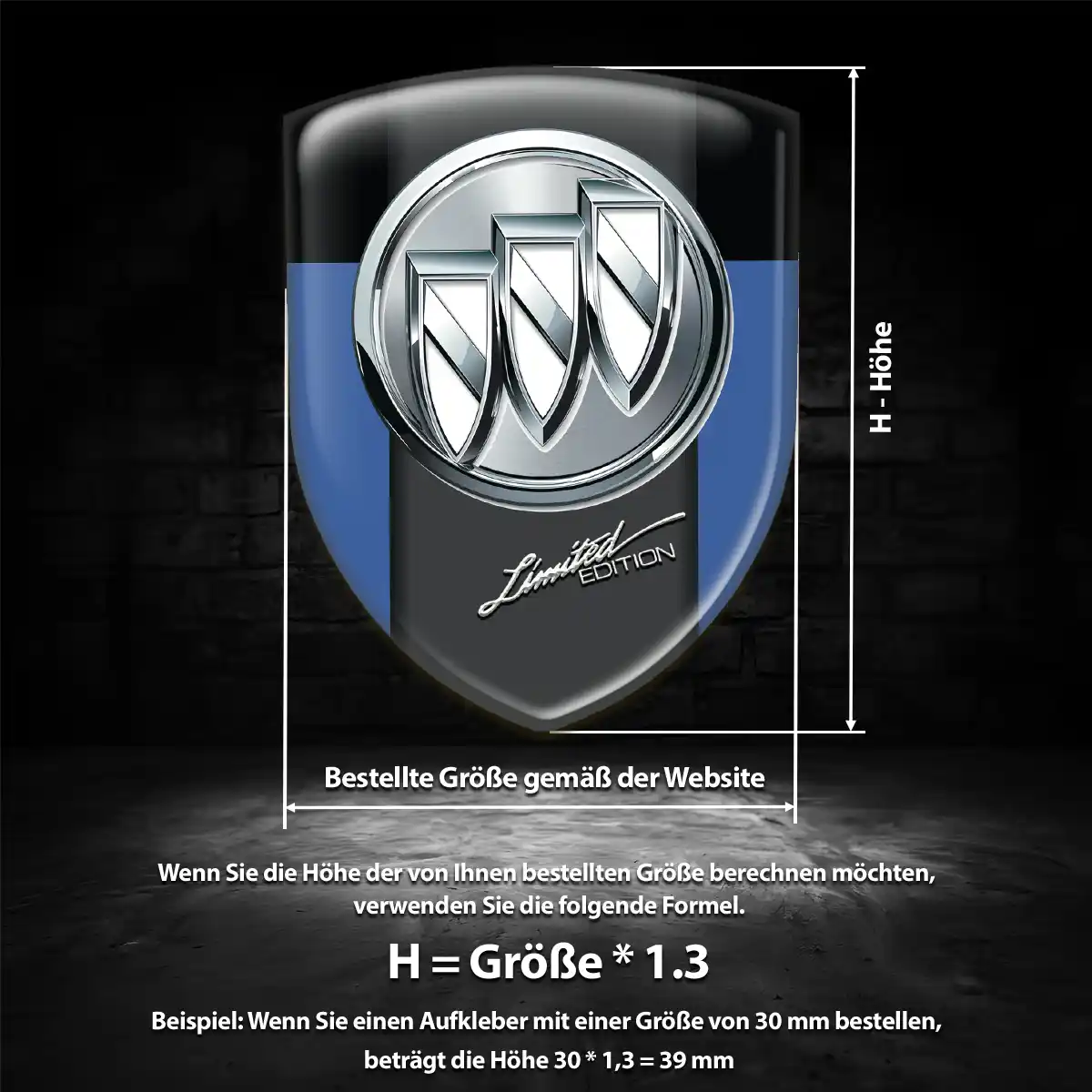 Buick Aufkleber 3D Gel Silikon Auto Hochwertiges Harz