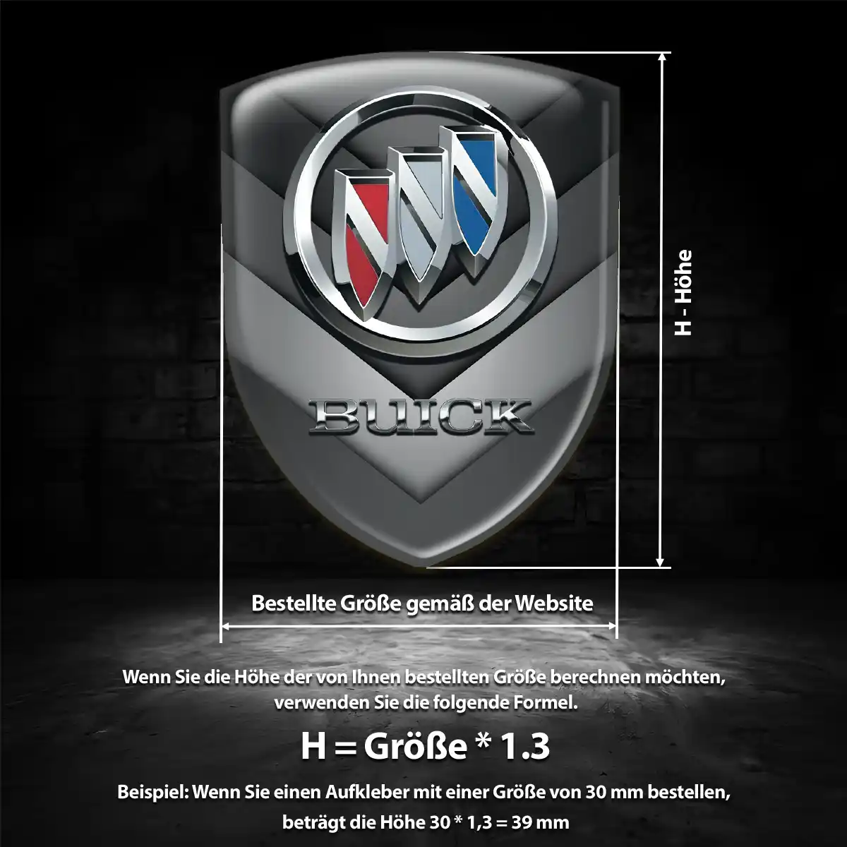 Buick Aufkleber 3D Gel Silikon Auto Interieurdesign