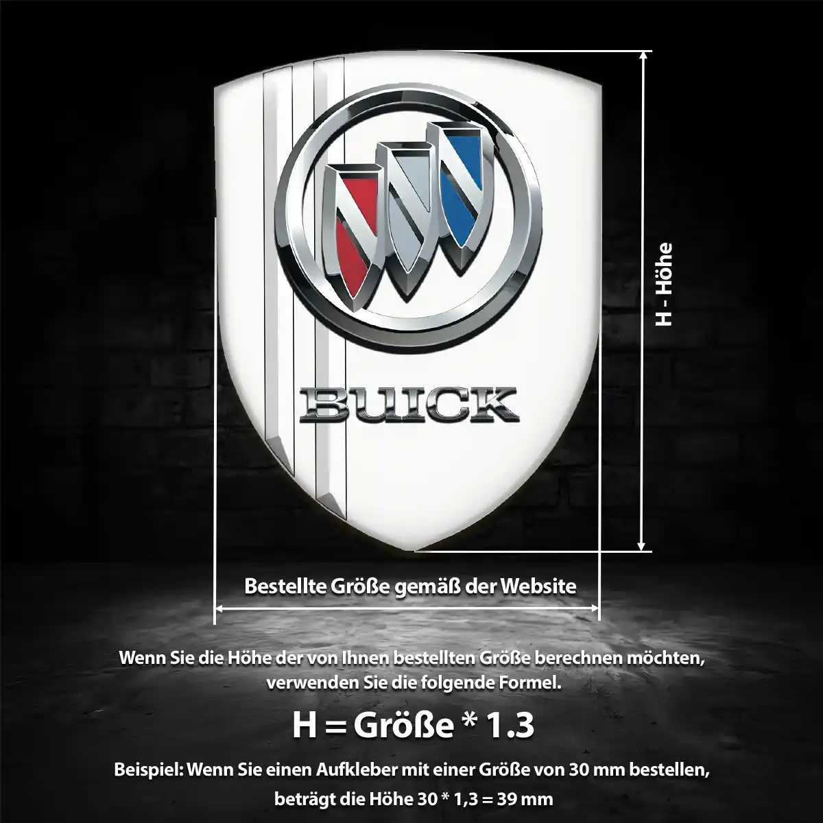 Buick Aufkleber 3D Gel Silikon Auto Premiumqualität