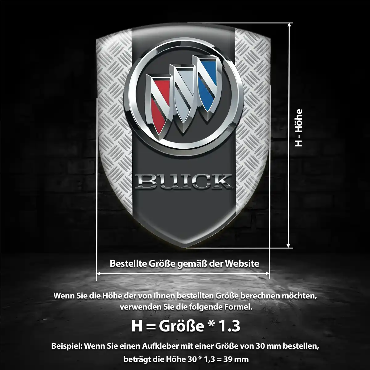 Buick Aufkleber 3D Gel Silikon Auto Tuningfahrzeug