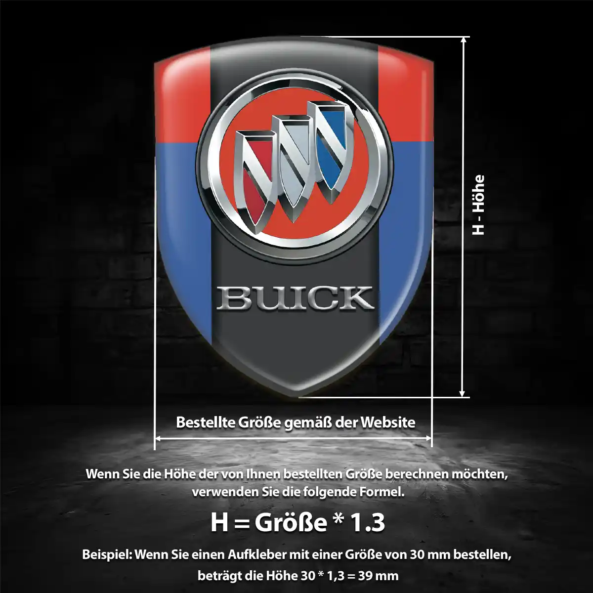 Buick Aufkleber 3D Gel Silikon Edles Design