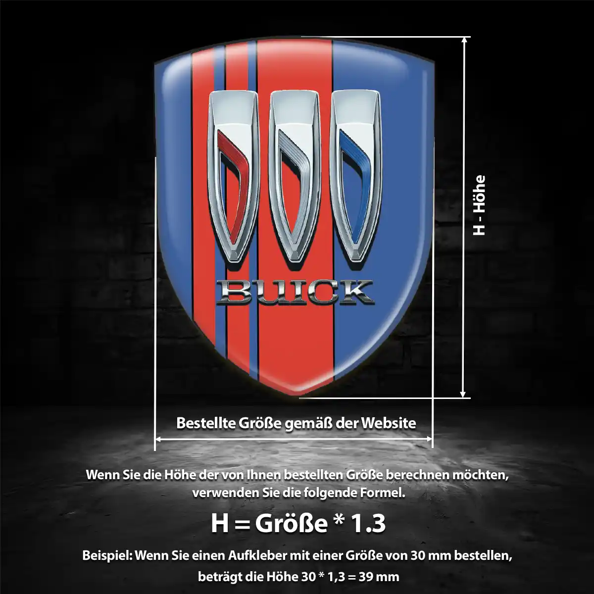 Buick Aufkleber 3D Gel Silikon Elegantes Design