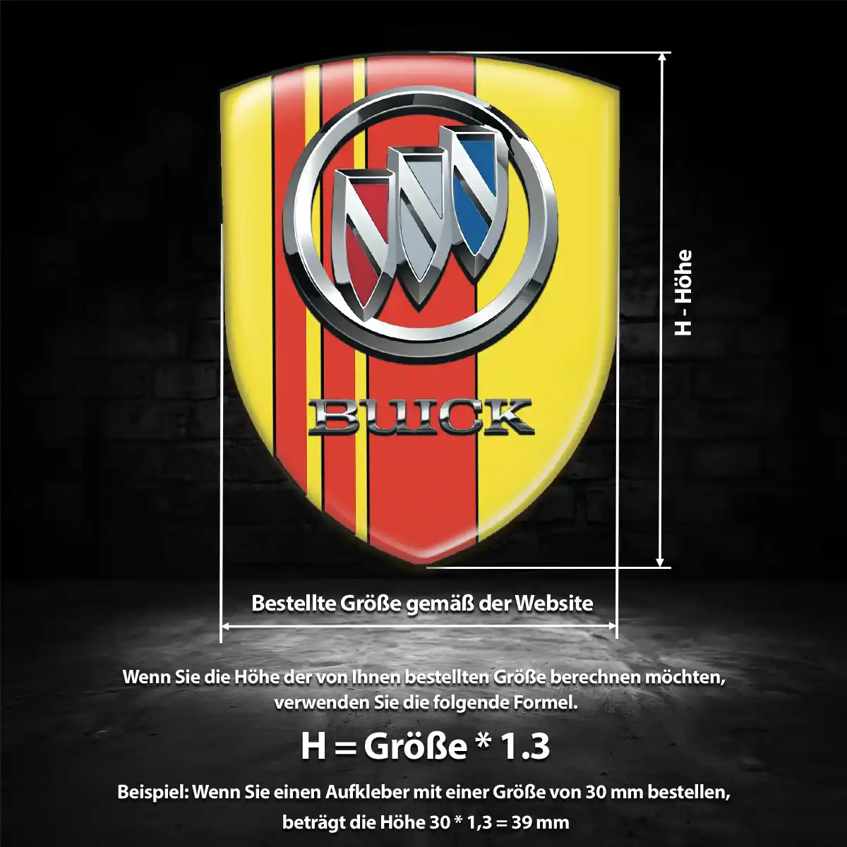 Buick Aufkleber 3D Gel Silikon Hochwertiges Harz