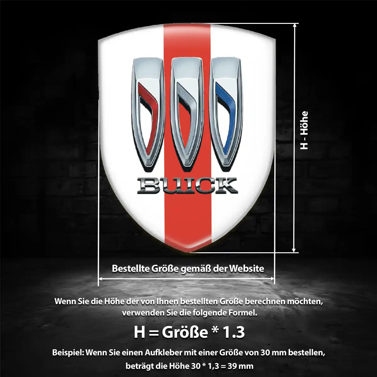 Buick Aufkleber 3D Gel Silikon Interieurdesign