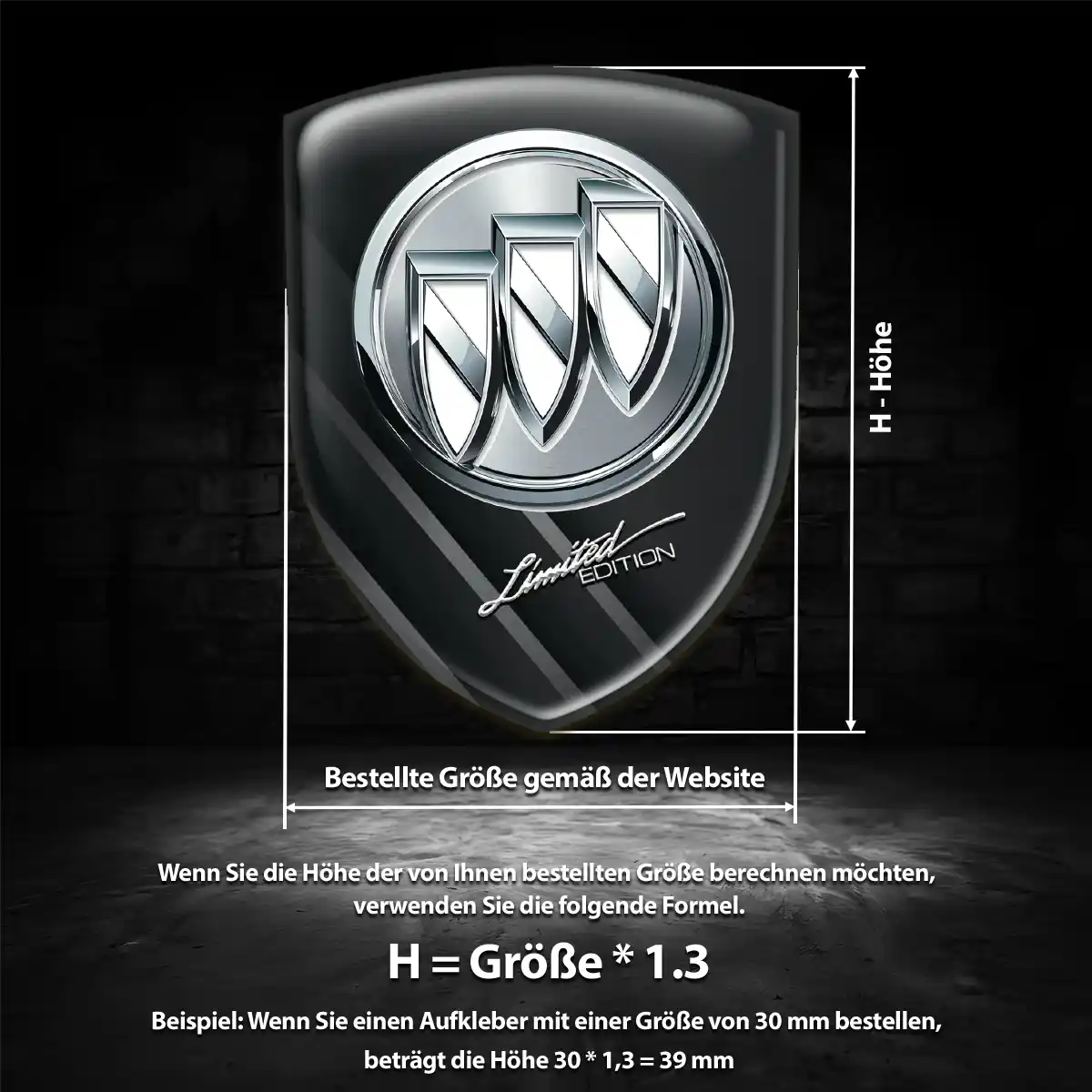 Buick Aufkleber 3D Gel Silikon Markenedition