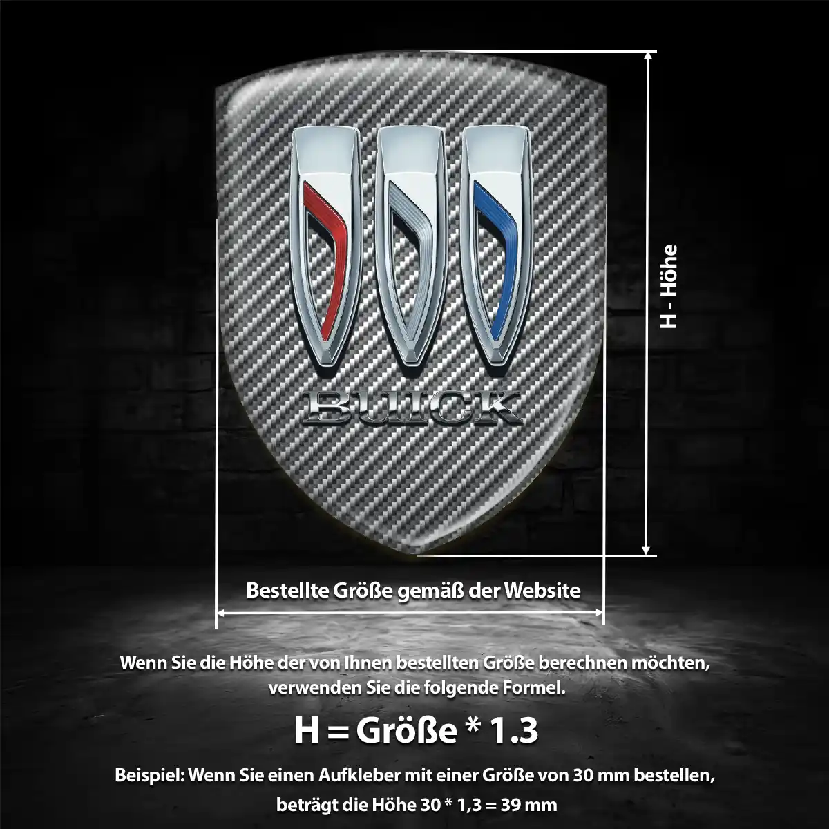 Buick Aufkleber 3D Gel Silikon Premium-Edition