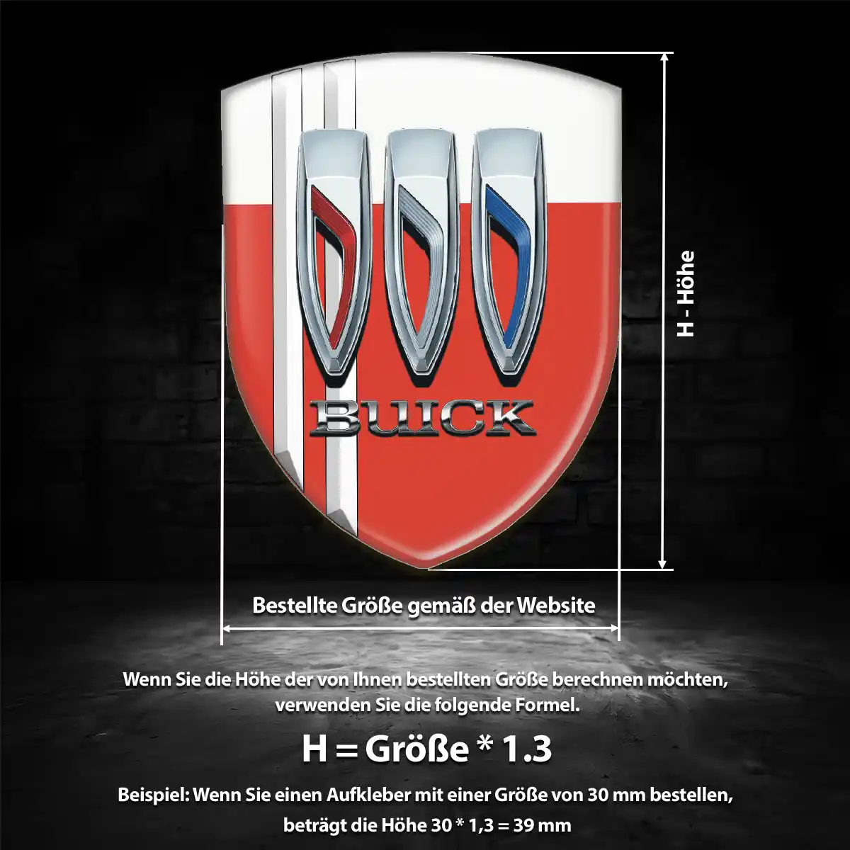 Buick Aufkleber 3D Gel Silikon Stilvolles Design