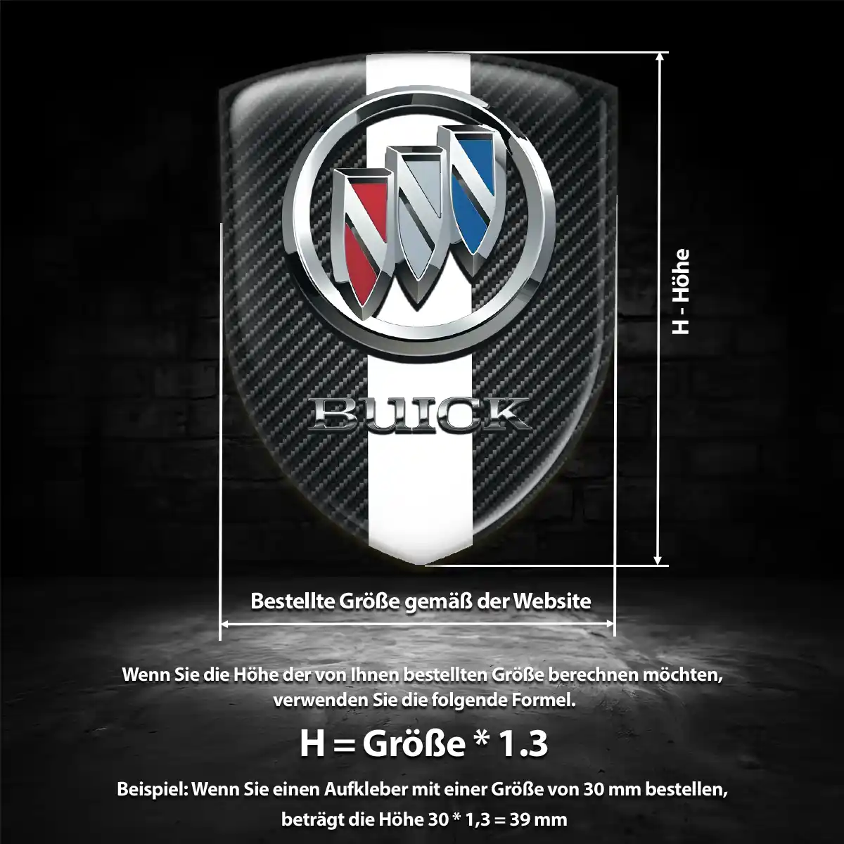 Buick Aufkleber 3D Gel Wappen Auto Elegantes Design