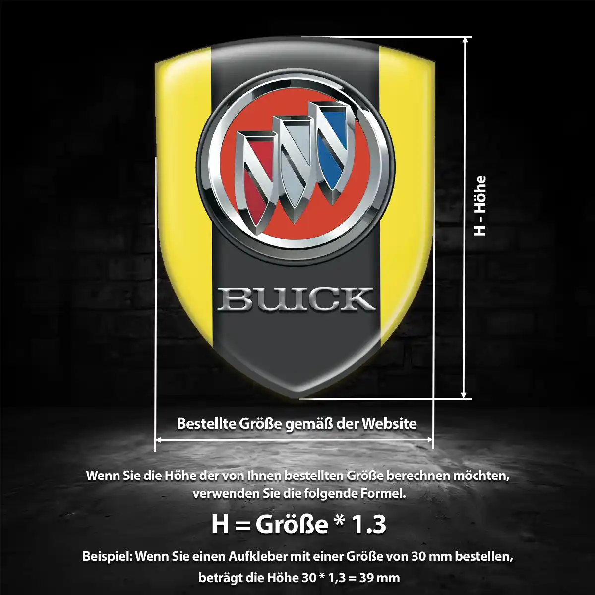Buick Aufkleber 3D Gel Wappen Auto Hochwertiges Harz
