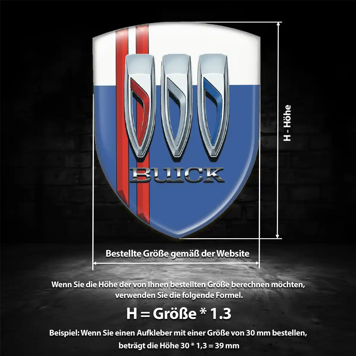 Buick Aufkleber 3D Gel Wappen Auto Premium-Edition