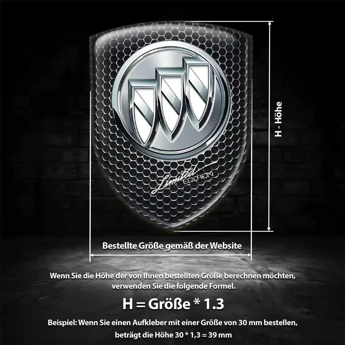 Buick Aufkleber 3D Gel Wappen Auto Premiumqualität