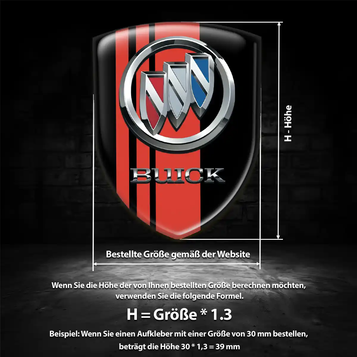 Buick Aufkleber 3D Gel Wappen Auto Stilvolles Design