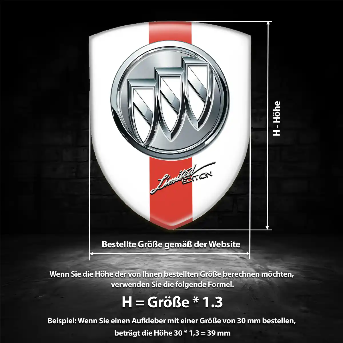 Buick Aufkleber 3D Gel Wappen Auto Tuningfahrzeug