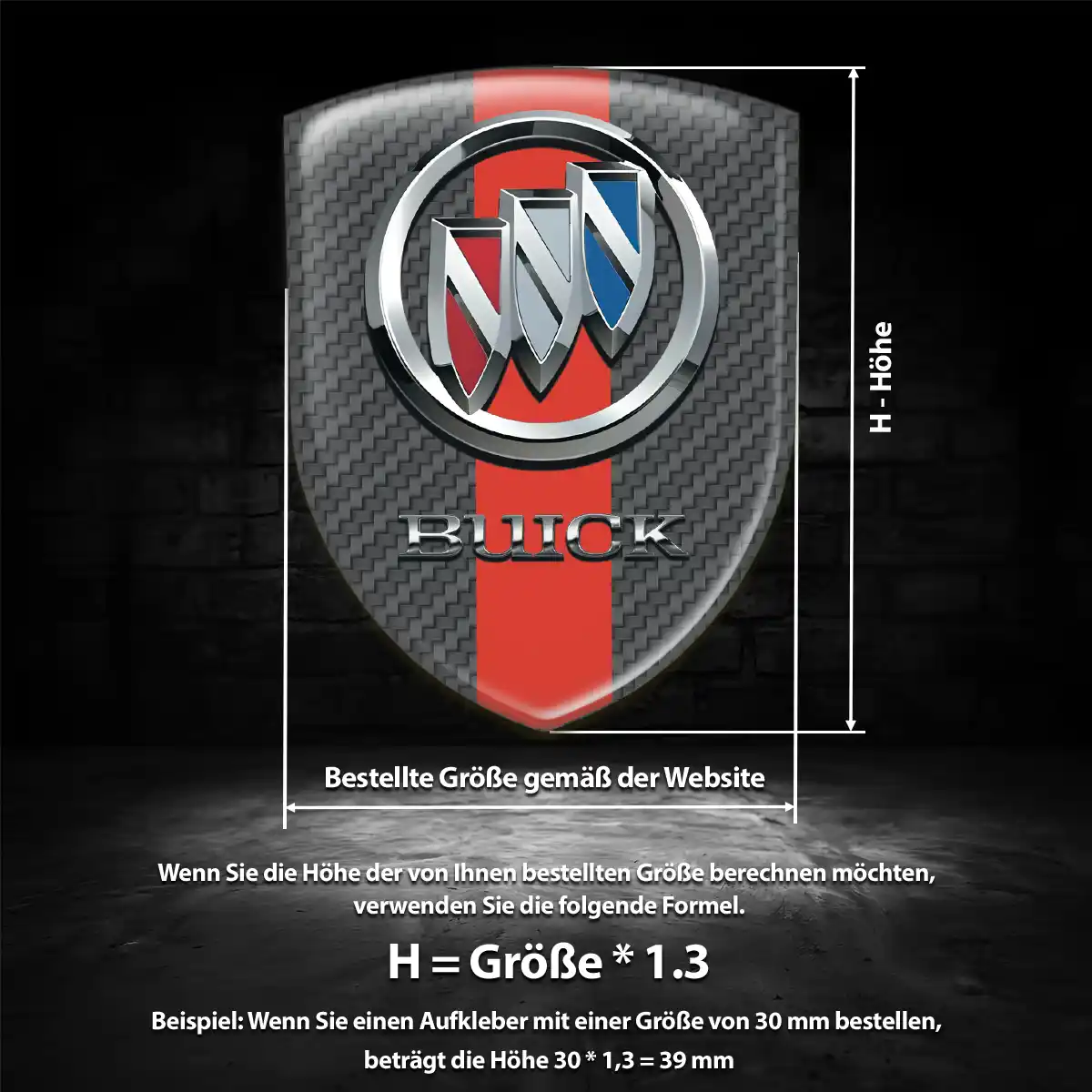Buick Aufkleber 3D Gel Wappen Edles Design