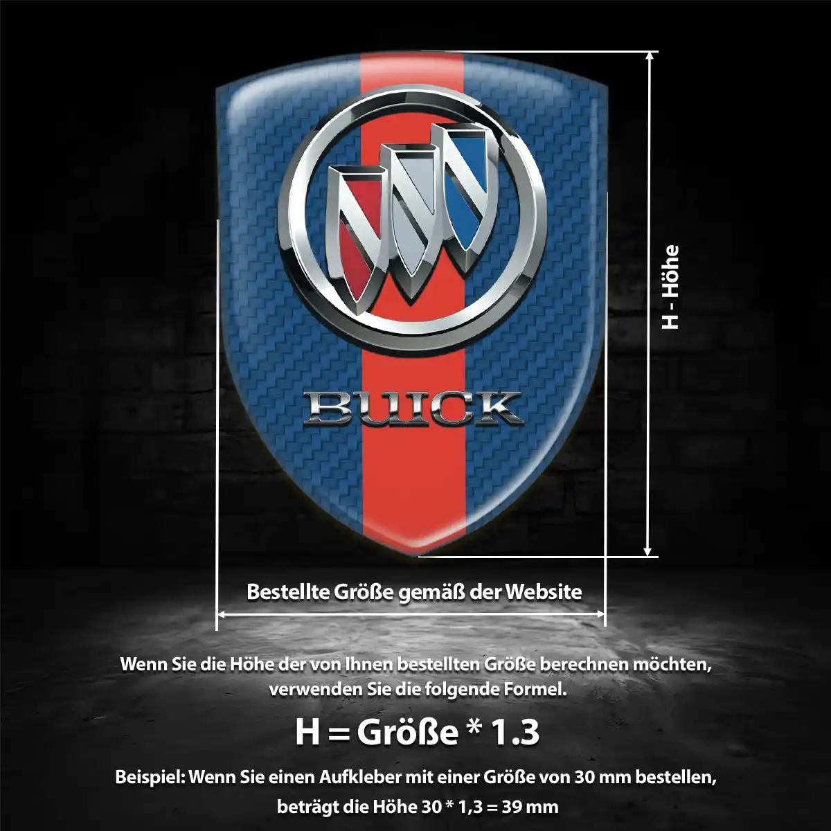 Buick Aufkleber 3D Gel Wappen Elegantes Design
