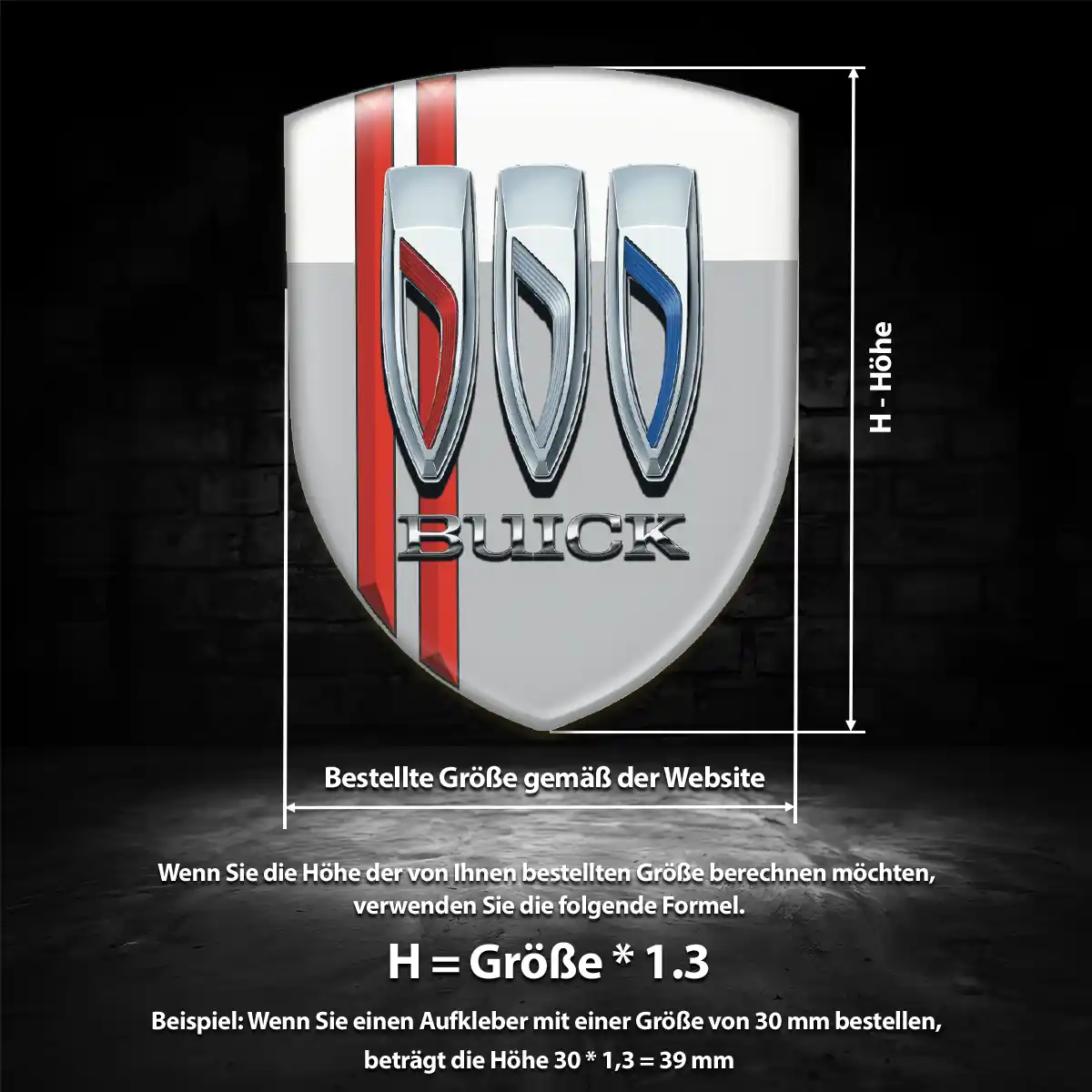 Buick Aufkleber 3D Gel Wappen Hochwertiges Harz