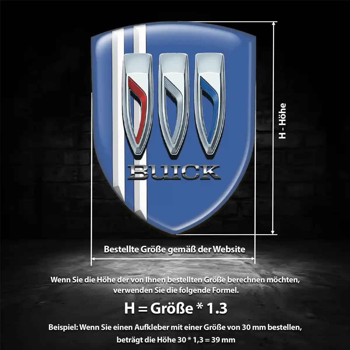 Buick Aufkleber 3D Gel Wappen Interieurdesign