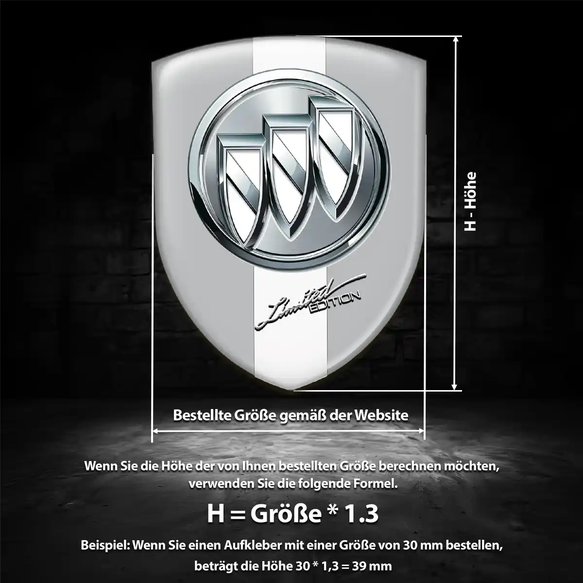 Buick Aufkleber 3D Gel Wappen Limitierte Auflage