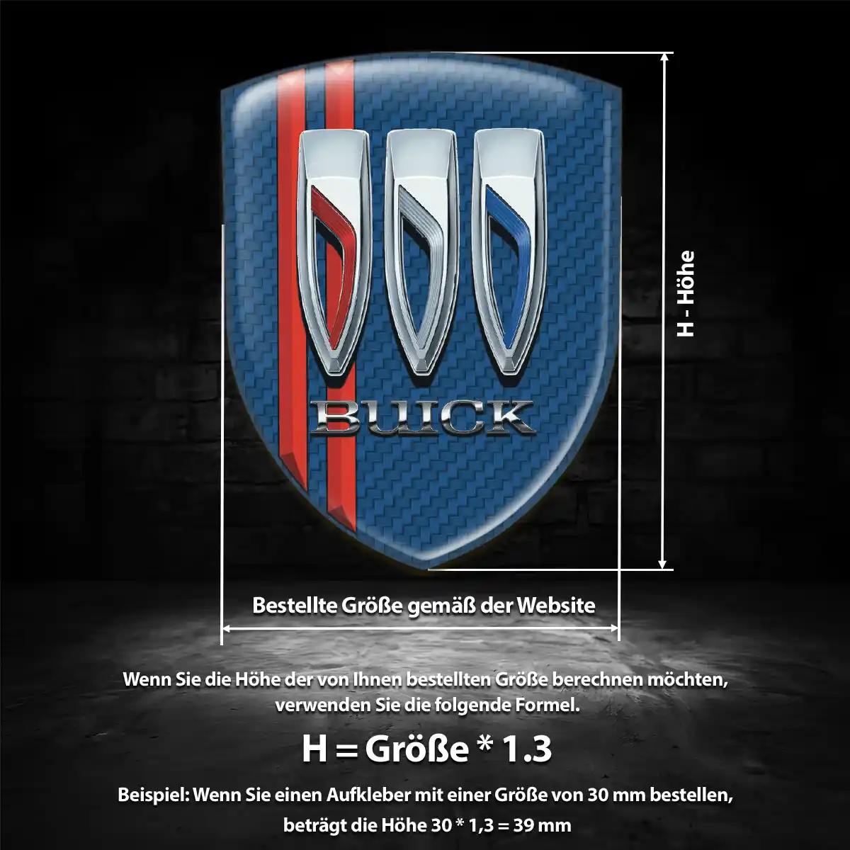 Buick Aufkleber 3D Gel Wappen Luxus-Edition