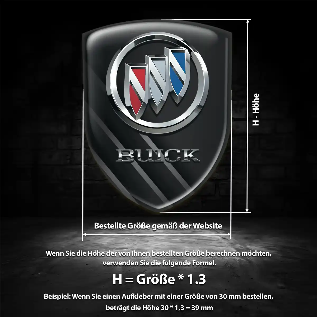 Buick Aufkleber 3D Gel Wappen Markenedition