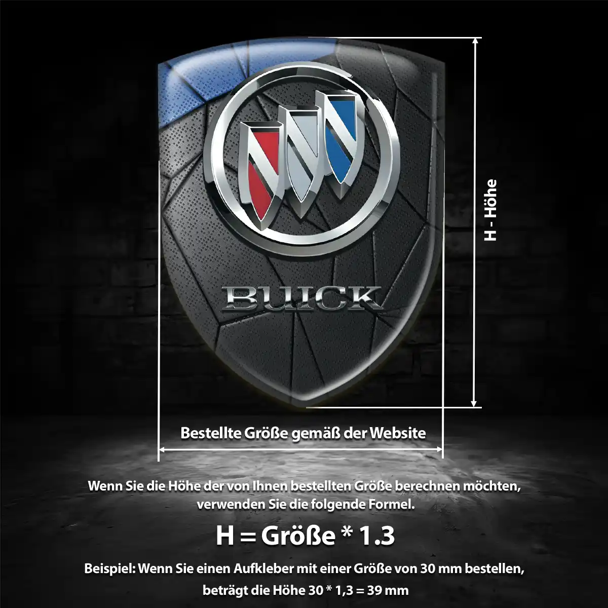 Buick Aufkleber 3D Gel Wappen Premium-Edition