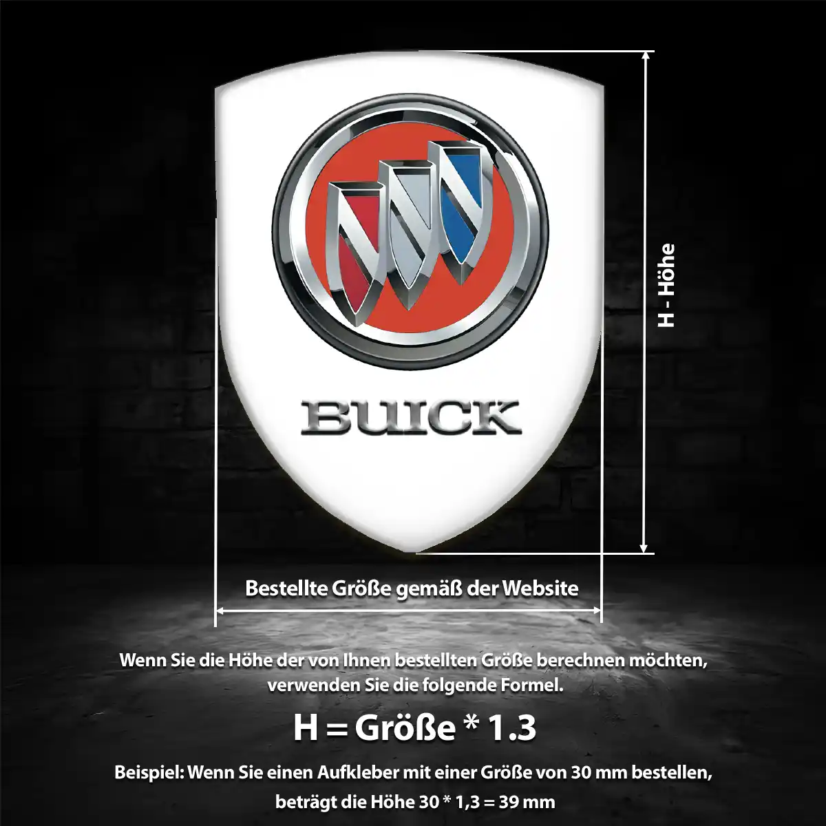 Buick Aufkleber 3D Gel Wappen Premiumqualität