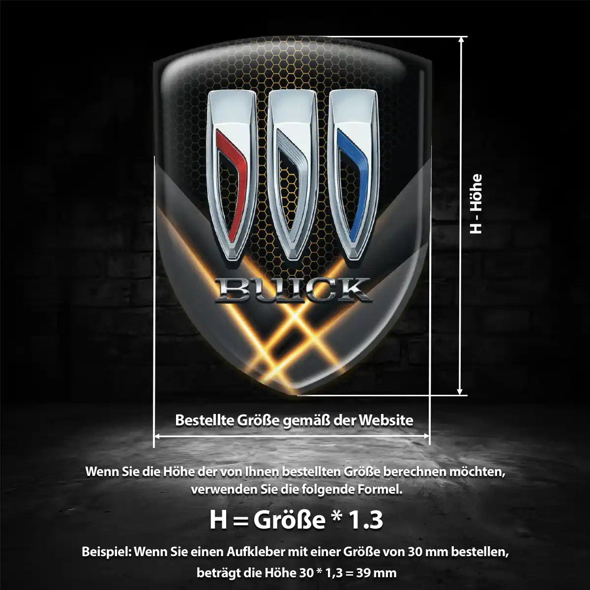 Buick Aufkleber 3D Gel Wappen Stilvolles Design