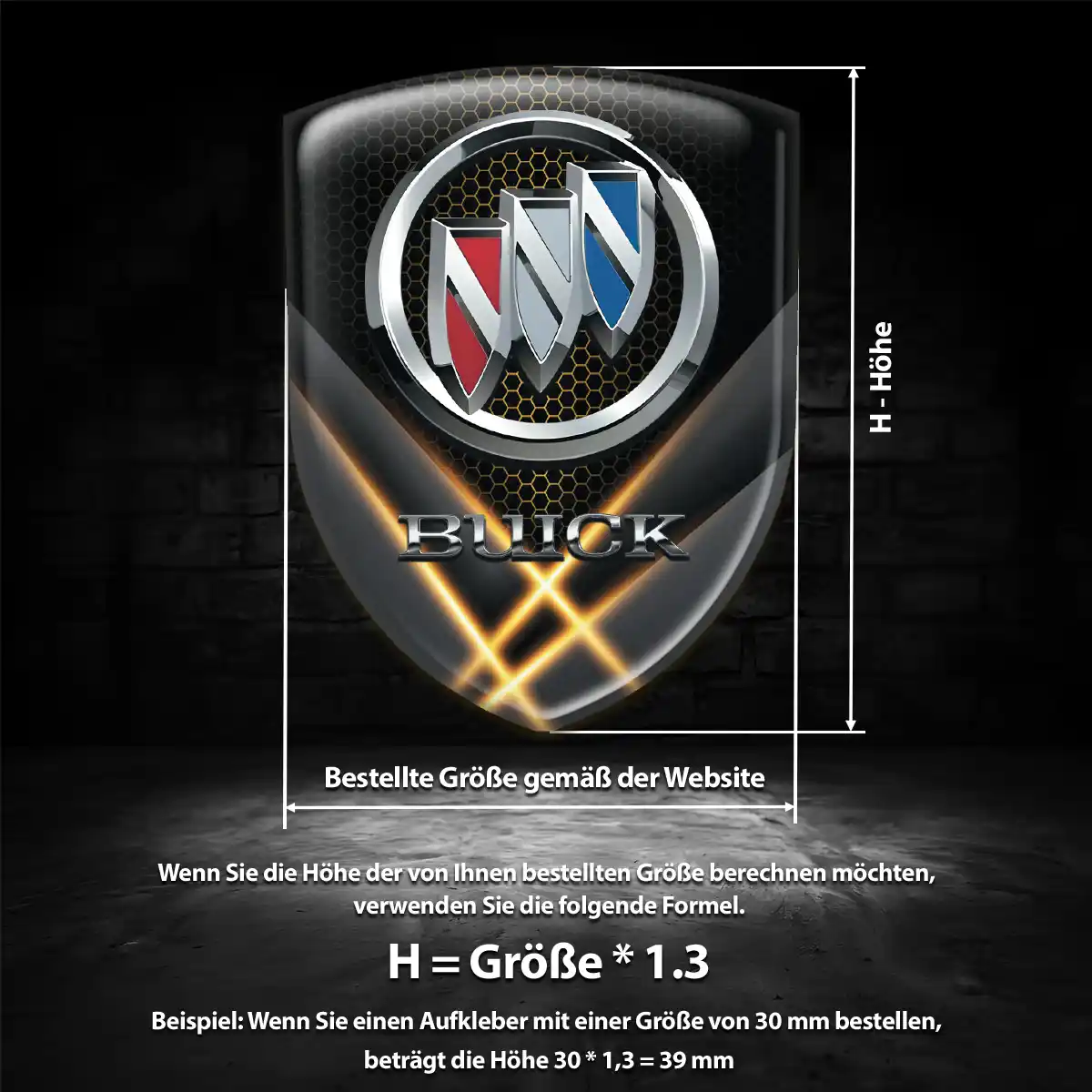 Buick Aufkleber Emblem Hochwertiges Harz
