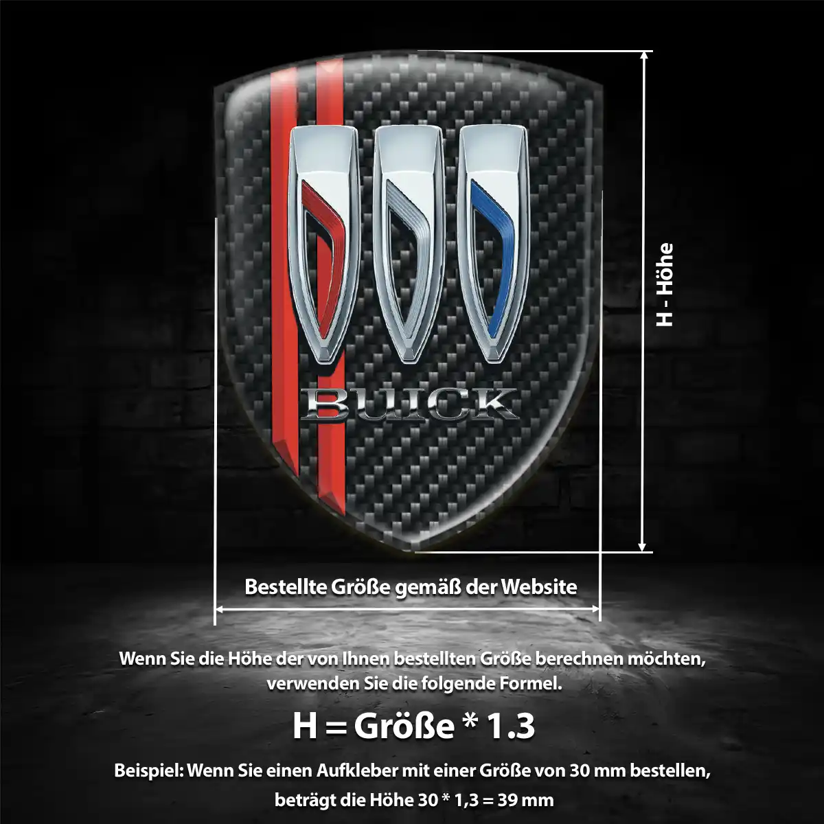 Buick Aufkleber Emblem Wappen Interieurdesign