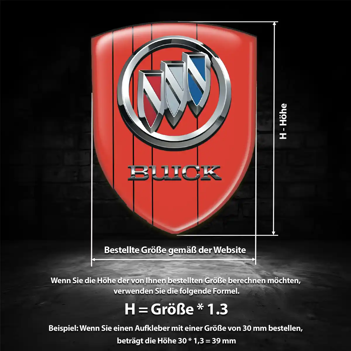 Buick Aufkleber Emblem Wappen Premium-Edition