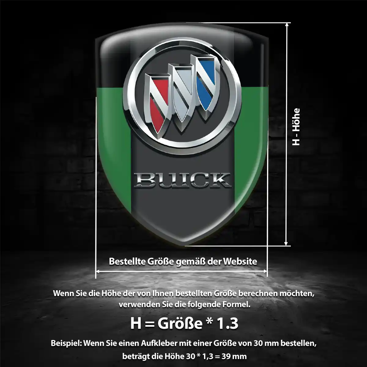 Buick Aufkleber Emblem Wappen Premiumqualität