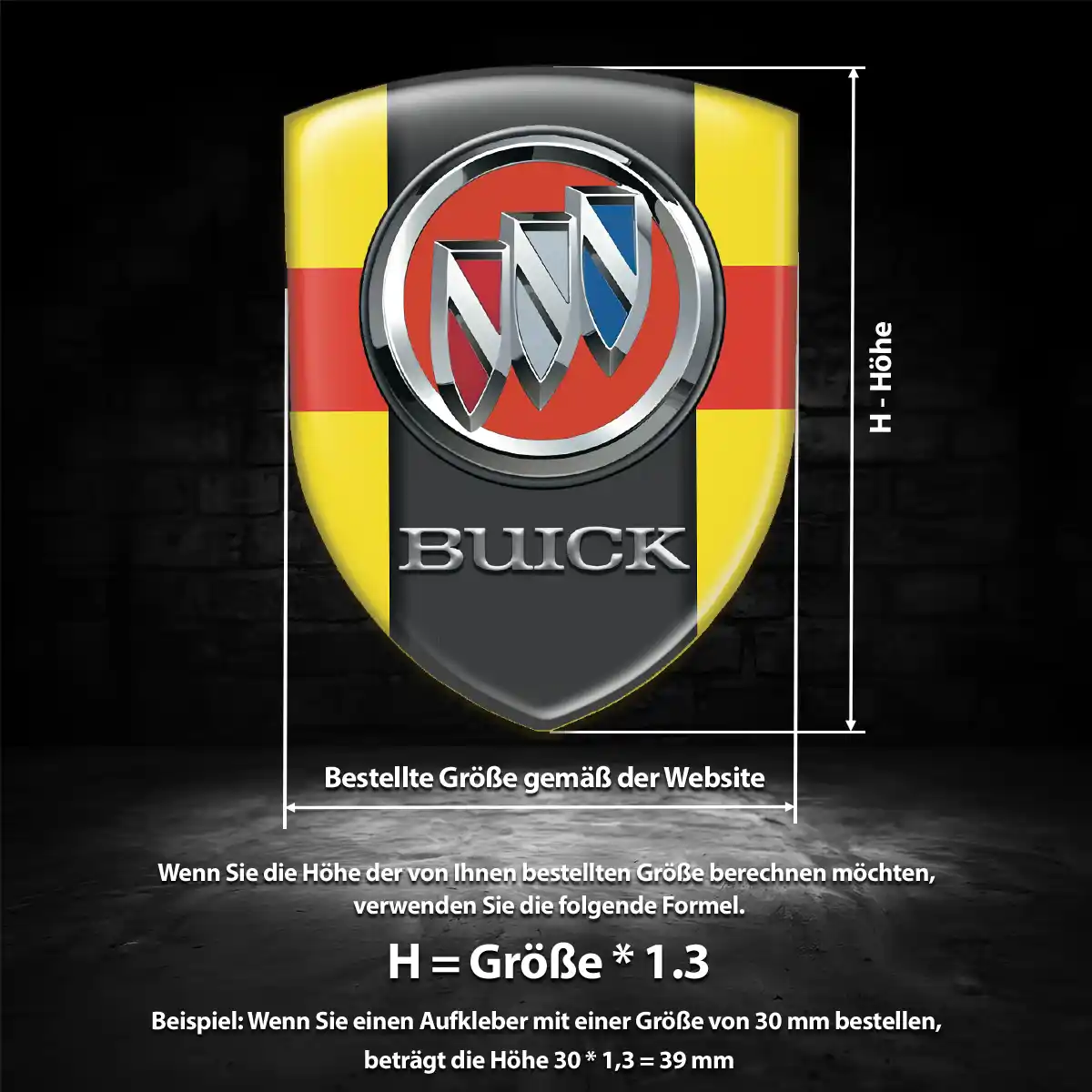 Buick Aufkleber Emblem Wappen Tuningfahrzeug