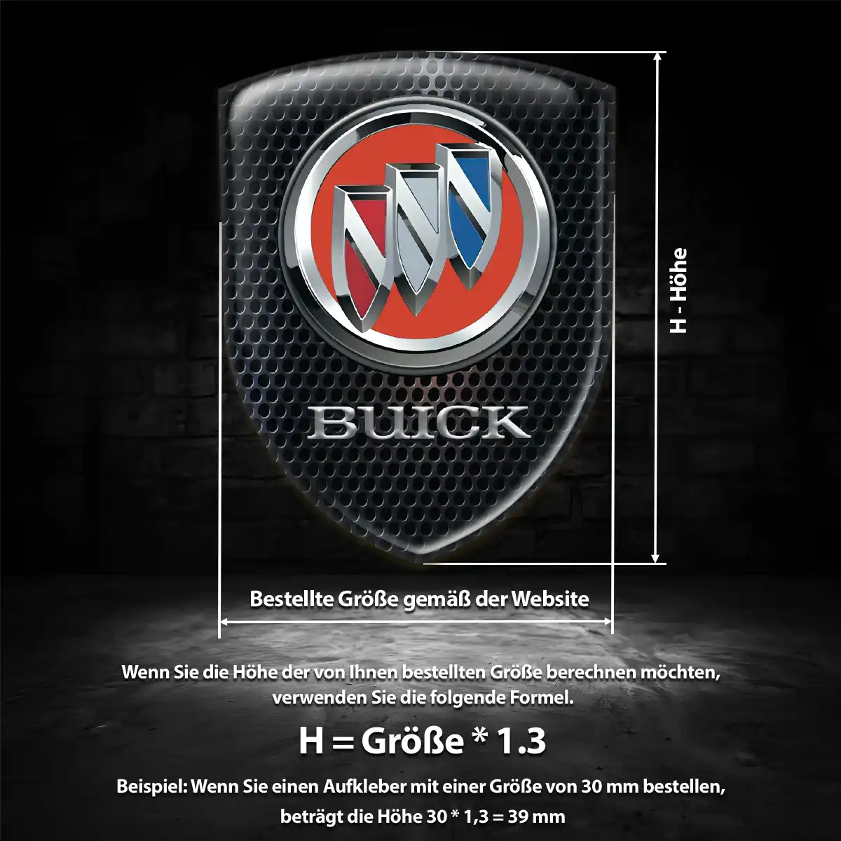 Buick Aufkleber Embleme Silikon Edles Design