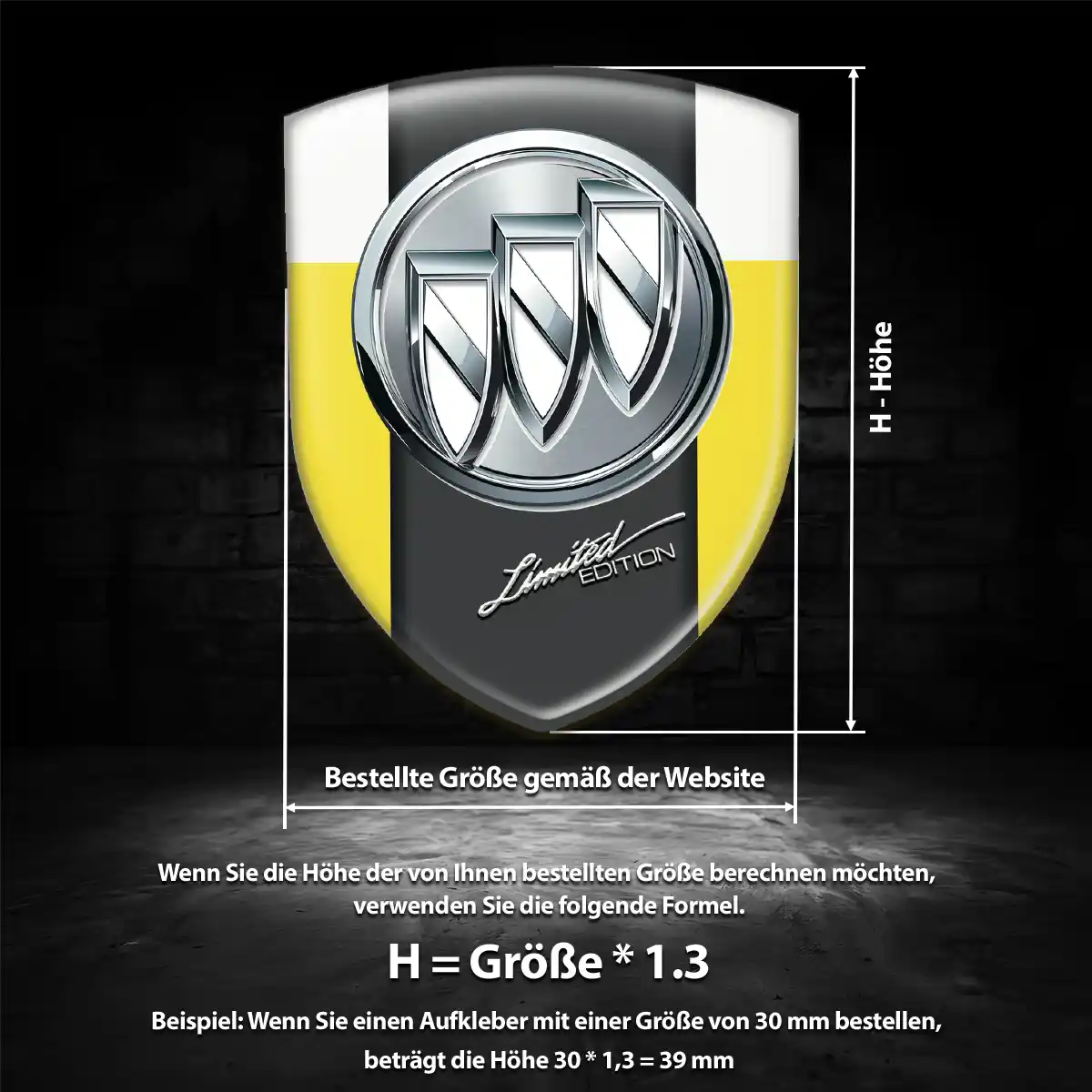 Buick Aufkleber Embleme Silikon Limitierte Auflage