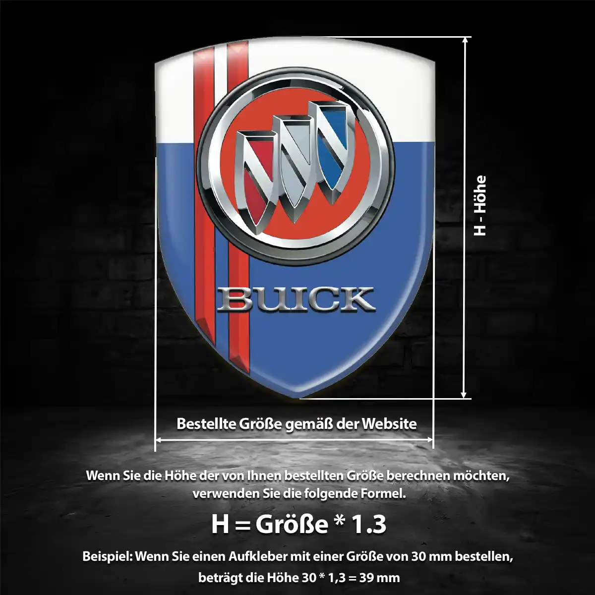 Buick Aufkleber Silikon Embleme Auto Interieurdesign