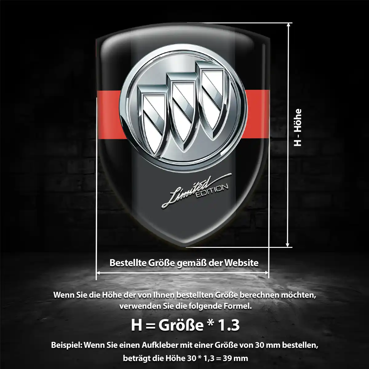 Buick Aufkleber Silikon Embleme Auto Limitierte Auflage